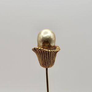 Gold-Tone Stick Pin with Faux Pearl